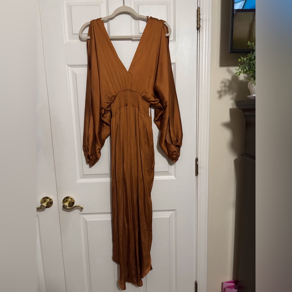NWT Strut & Bolt Chic Long Sleeve Bronze Jumpsuit